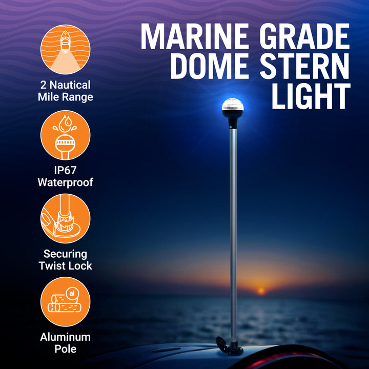 Better Boat Boat Stern Lights LED Dome Design shown in Stern Light for Boats 35 02