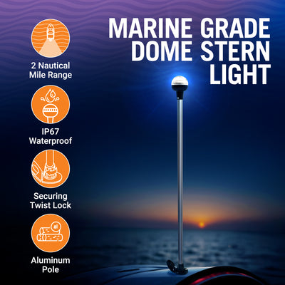 Load image into Gallery viewer, Boat Stern Lights LED Dome Design