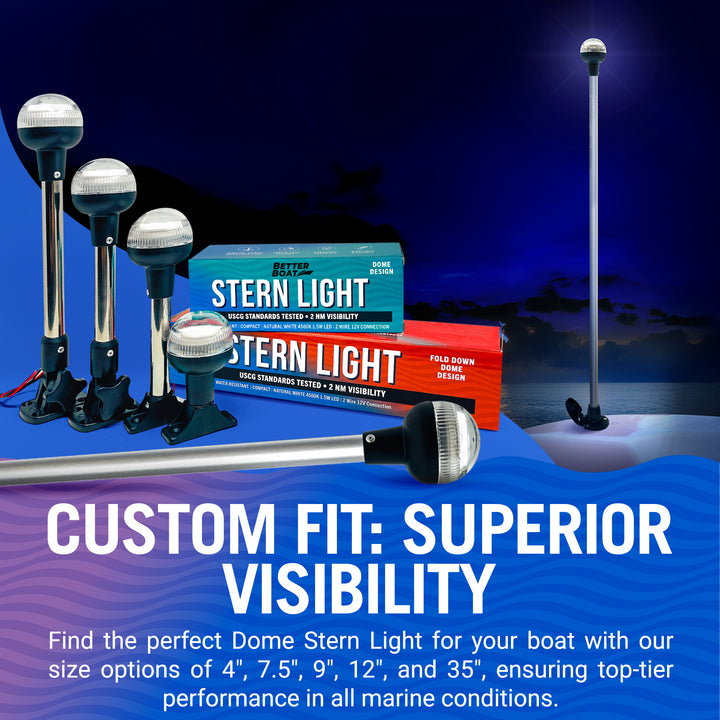 Better Boat Boat Stern Lights LED Dome Design shown in Stern Light for Boats 35 04