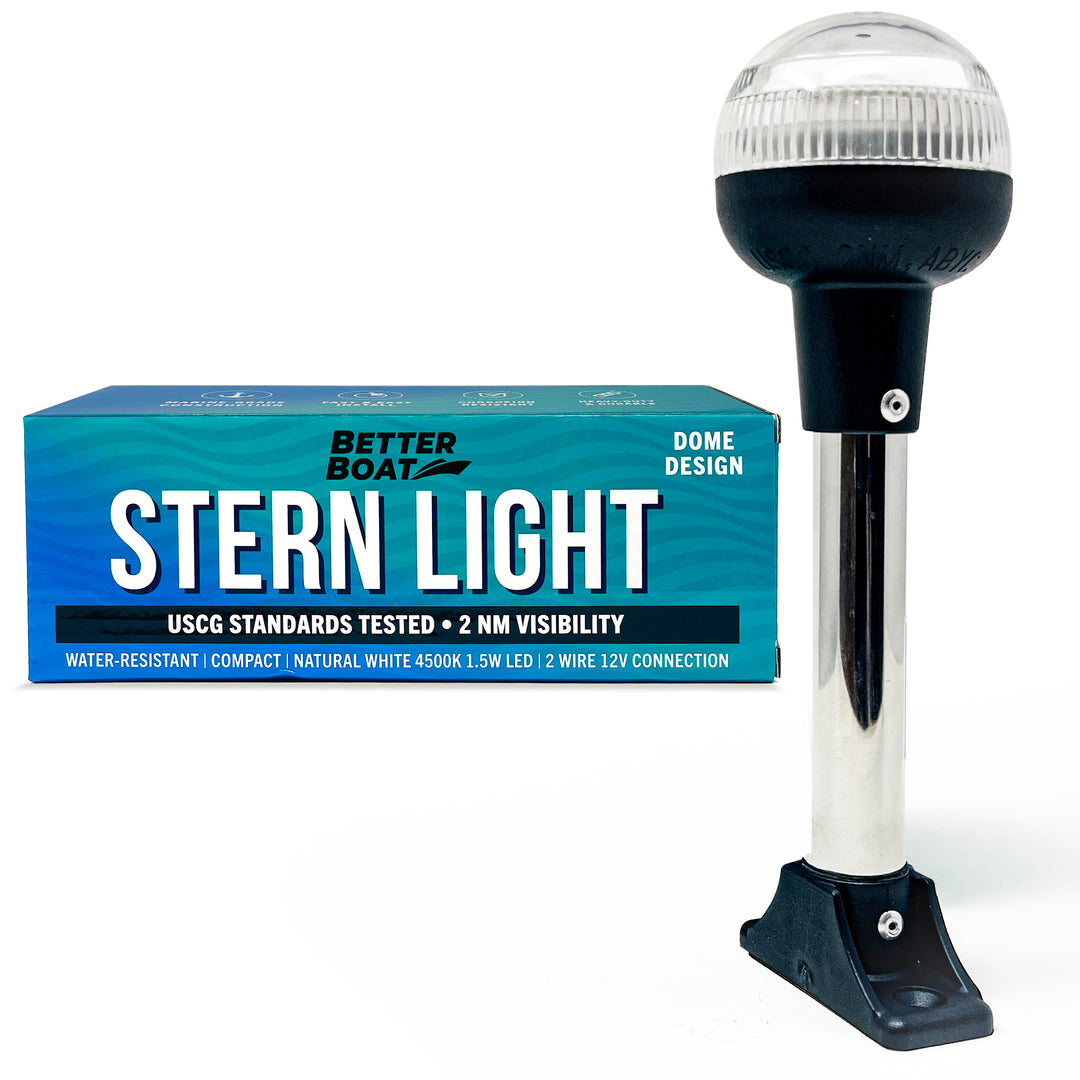 Better Boat Boat Stern Lights LED Dome Design shown in Stern Light for Boats 7.5 01