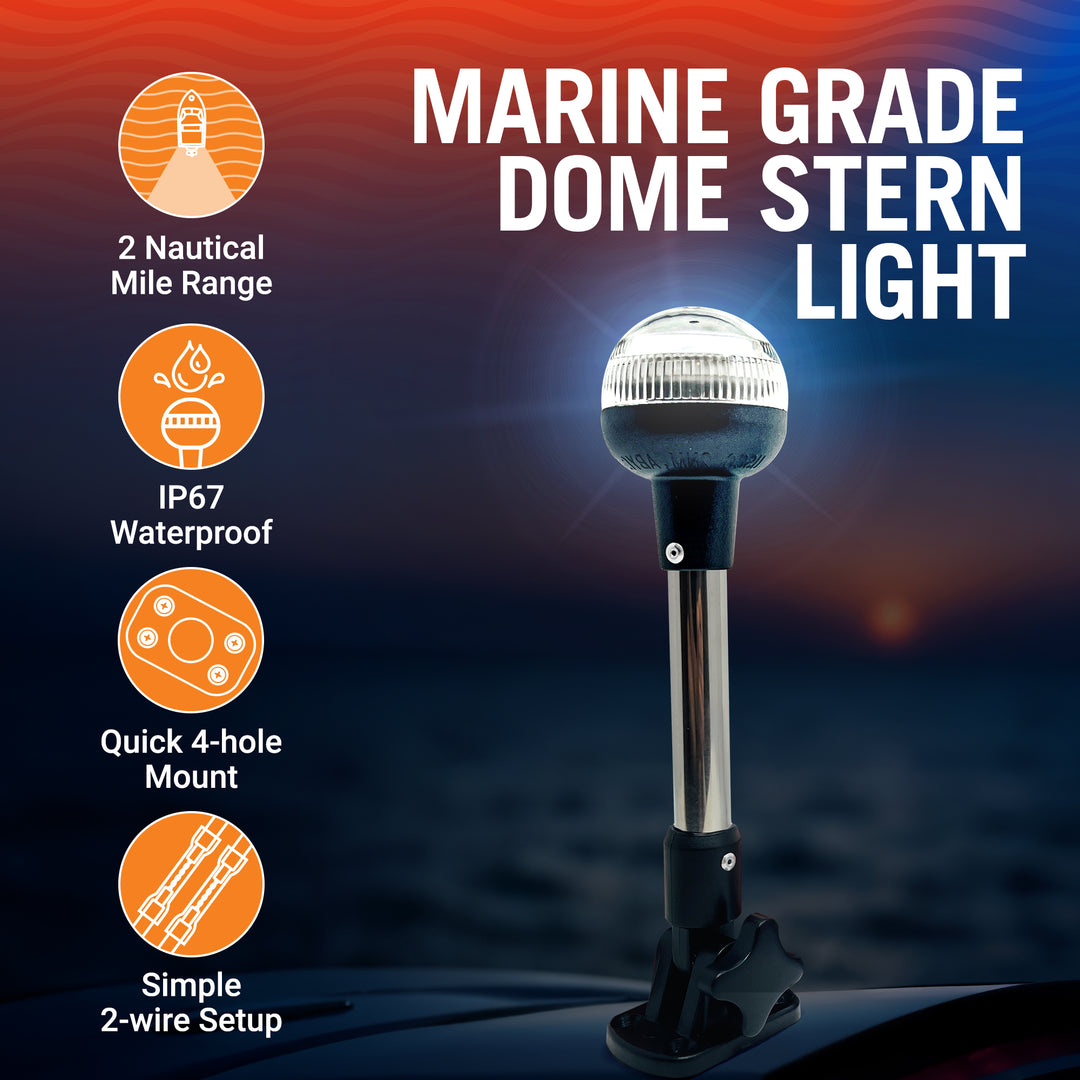 Better Boat Boat Stern Lights LED Dome Design shown in Stern Light for Boats 9 02
