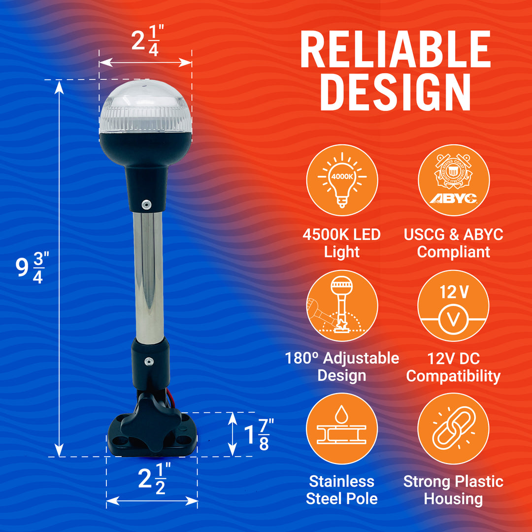 Better Boat Boat Stern Lights LED Dome Design shown in Stern Light for Boats 9 03