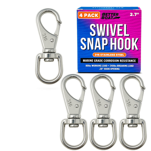 4 Pack Stainless Steel Swivel Snap Hooks