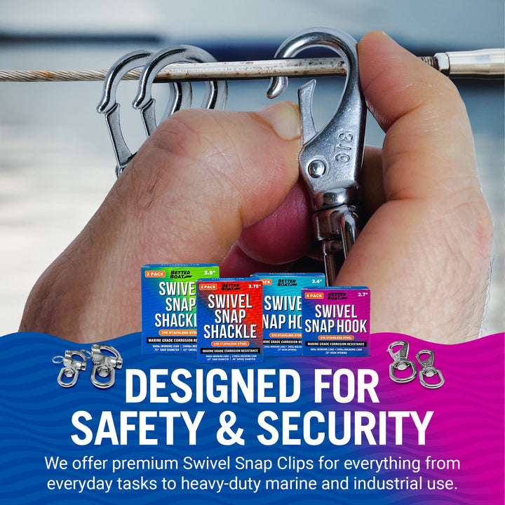 Better Boat 4 Pack Stainless Steel Swivel Snap Hooks product view 6