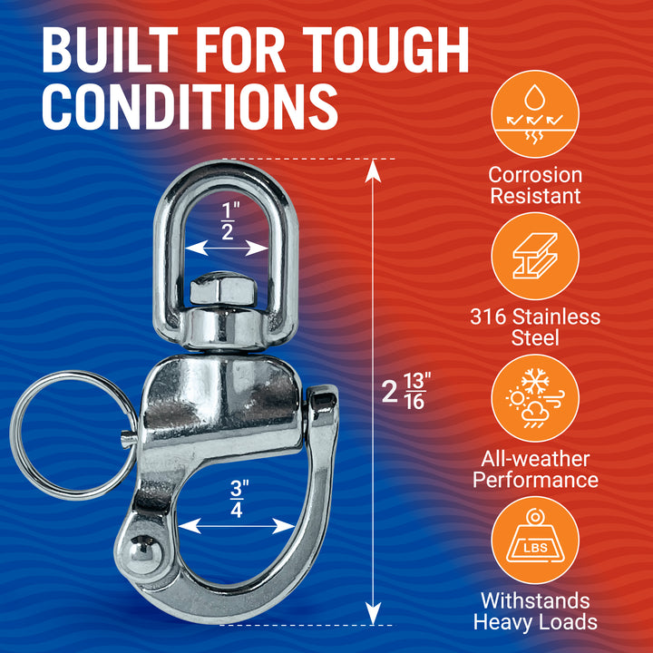 Better Boat 316 Stainless Steel Swivel Snap Shackle product view 3