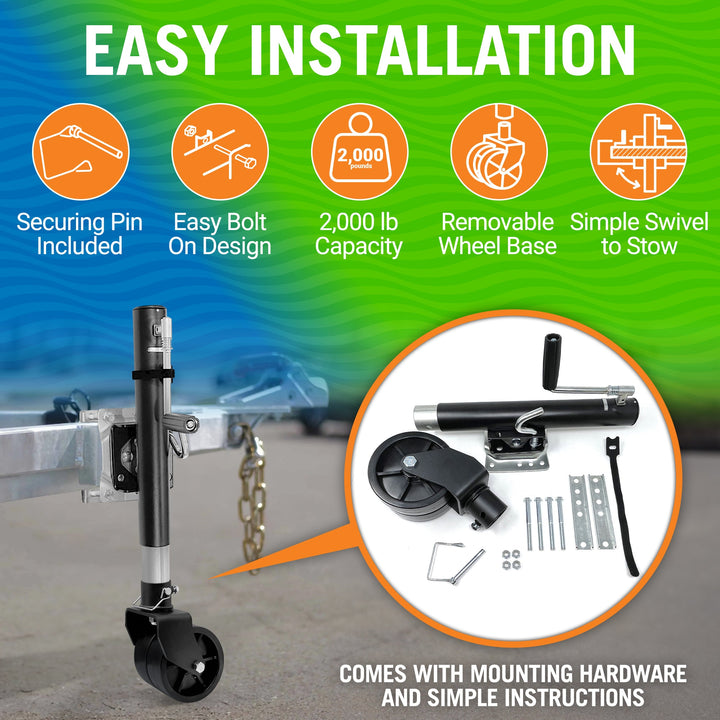 Boat Trailer Revamp Kit supplemental image: Trailer Jack and Wheel image 3