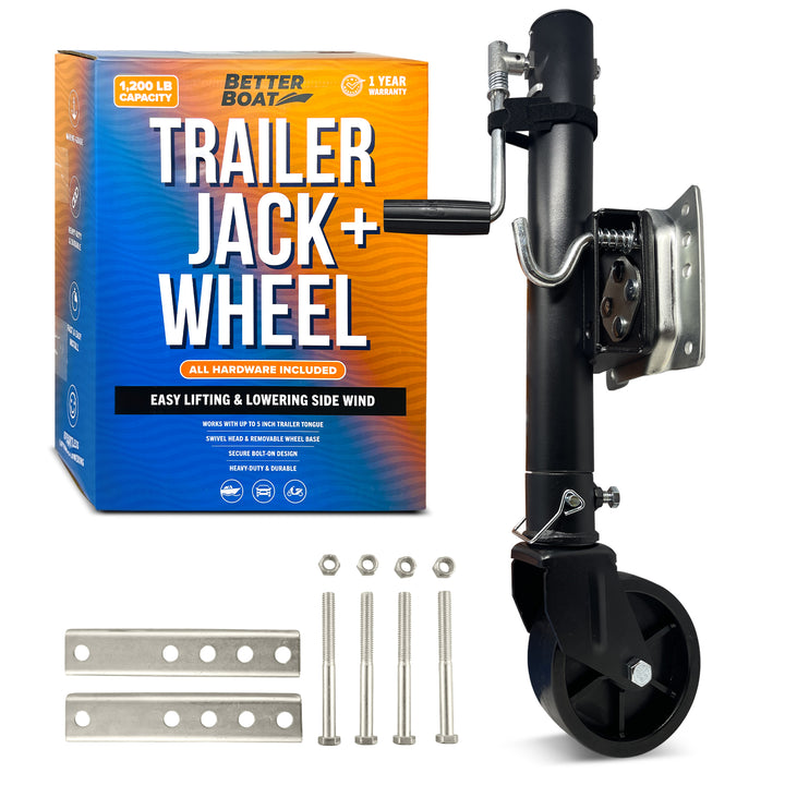 Better Boat Trailer Jack and Wheel shown in TRAILERJACK WHEEL 01