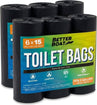 Better Boat Portable Toilet Bags 6 Pack, 90 Count, 6 rolls of 15