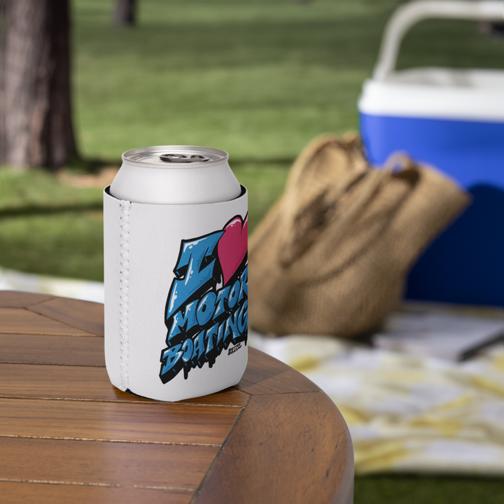 Better Boat I Love Motor Boating Can Cooler | Slim &amp; Standard Neoprene Koozie product view 7