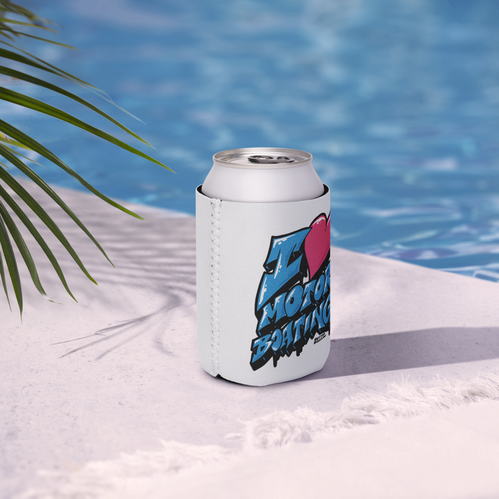 Better Boat I Love Motor Boating Can Cooler | Slim &amp; Standard Neoprene Koozie product view 4