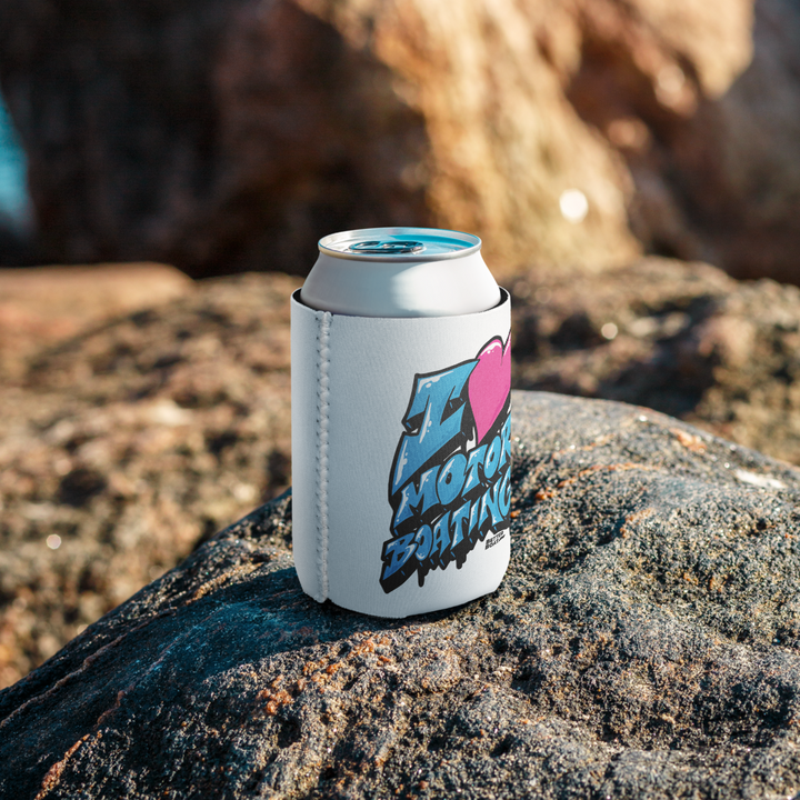 Better Boat I Love Motor Boating Can Cooler | Slim &amp; Standard Neoprene Koozie product view 3