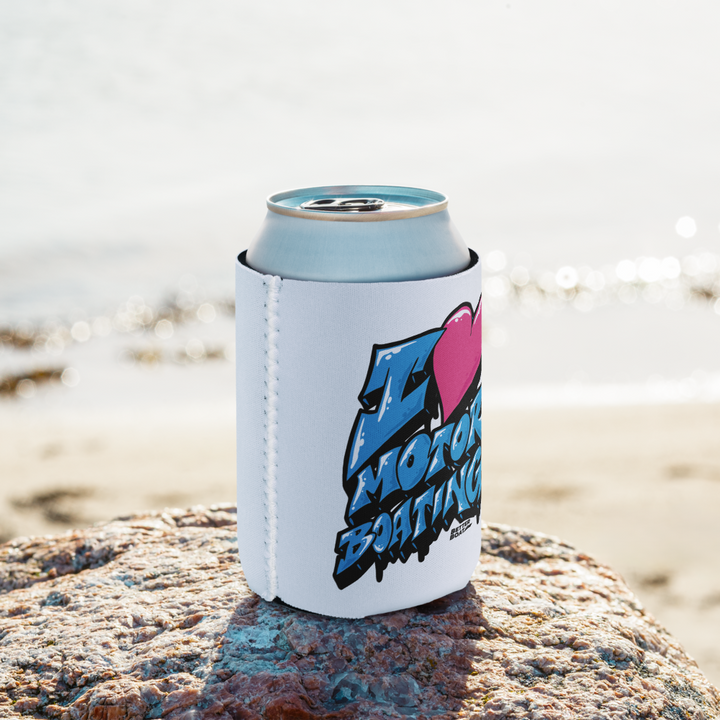 Better Boat I Love Motor Boating Can Cooler | Slim &amp; Standard Neoprene Koozie product view 2