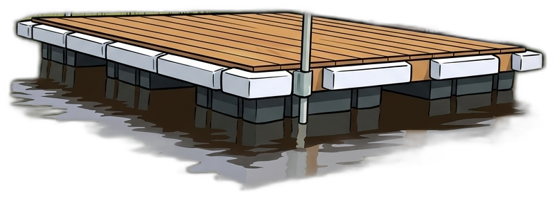 Better Boat dock bumpers and corner bumpers mounted around a floating dock