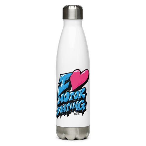 I Love Motor Boating Stainless Steel Water Bottle – 17 oz