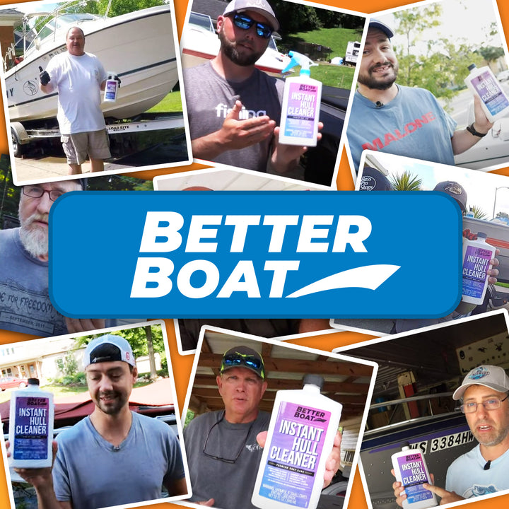 Better Boat Spray Hull Cleaner Clinging Gel Formula shown in using