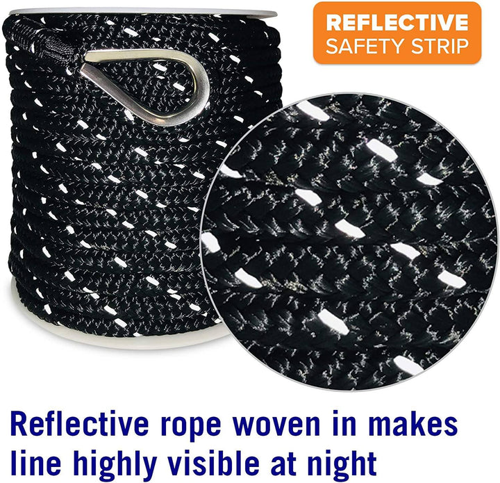 Black Anchor line with Reflective Strip