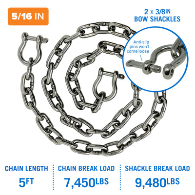 3/8 Premium Braided Nylon Anchor Line - 100 ft. (Includes Stainless  Shackle) — Slide Anchor