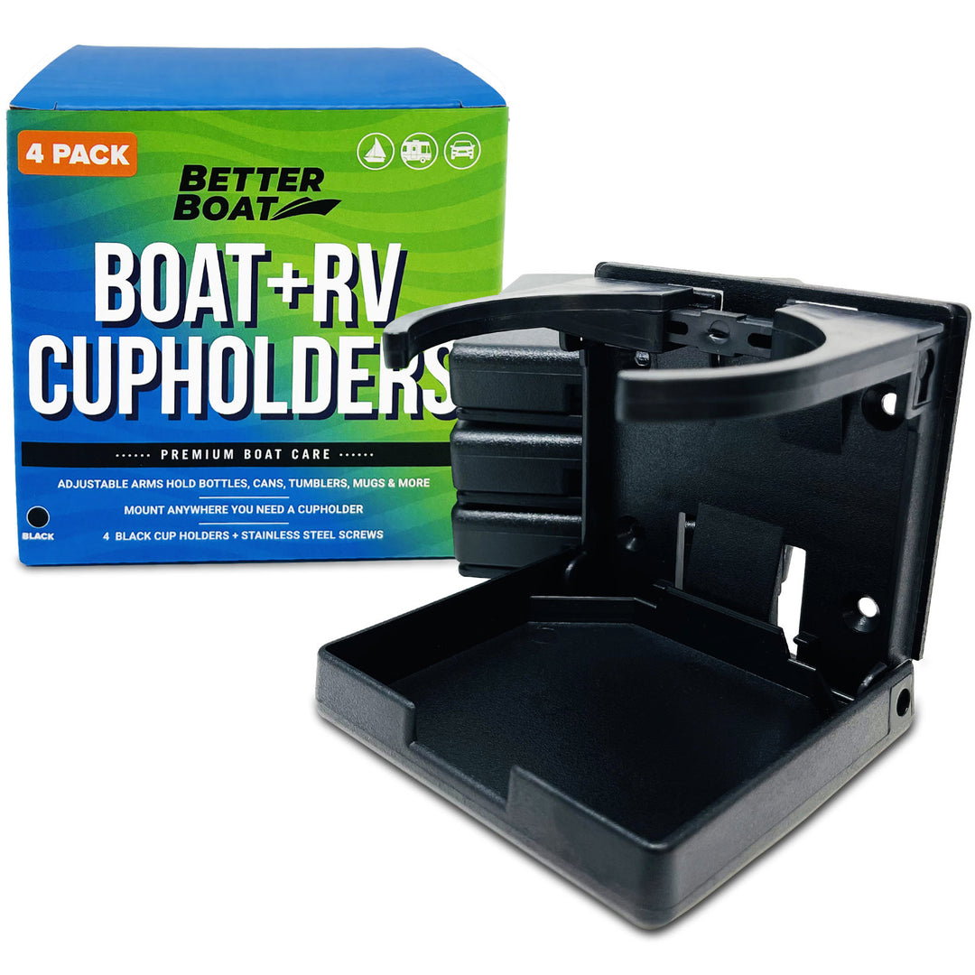 Better Boat Folding Boat Cup Holder 4PCs shown in BlackBoatandRVCupholdersSuppPrimaryModified