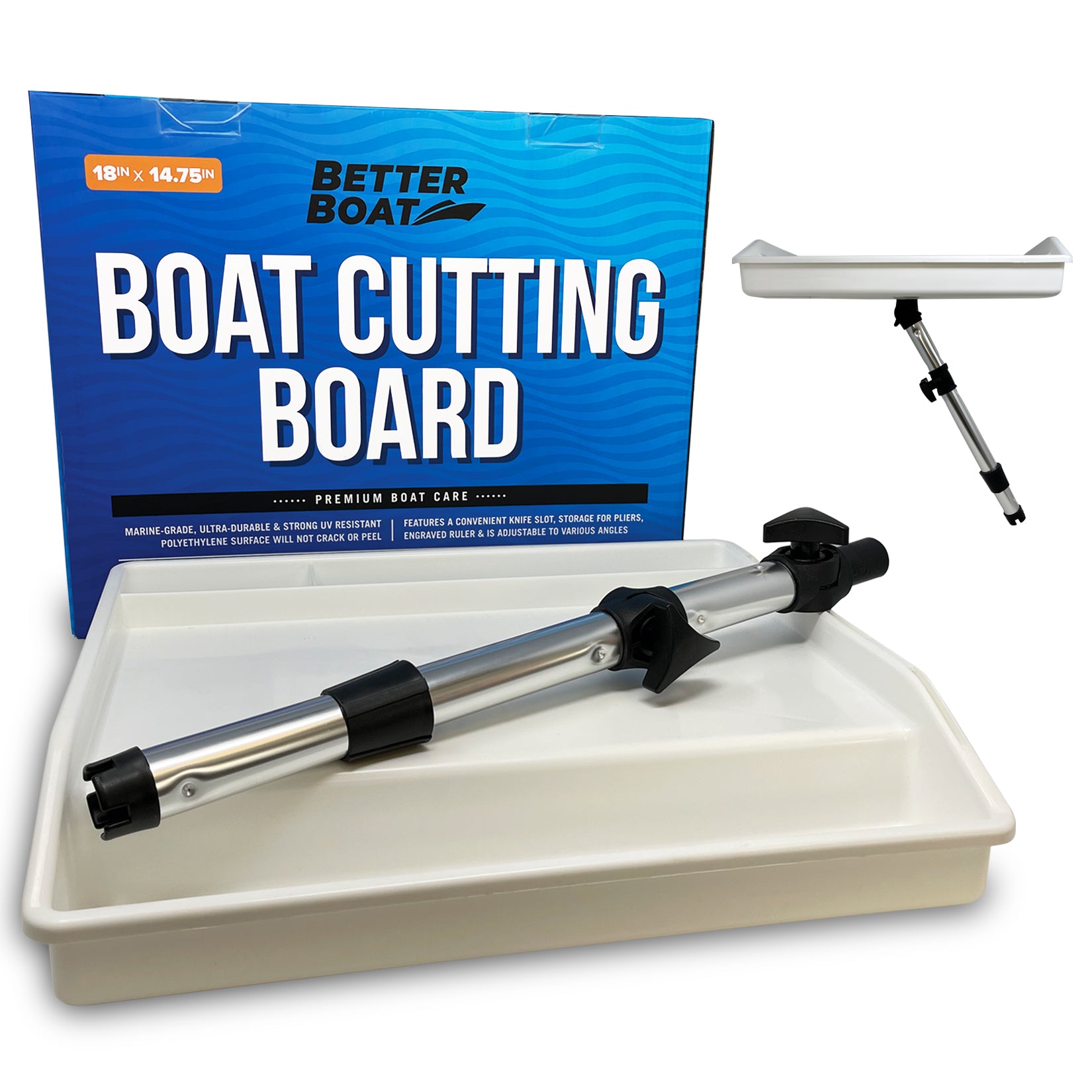 fishing rod holder cutting board POWLAB Marine Boat with Holder, 20" Bait Table/Fillet Station, Knife Slot, Plier Storage, Fish Scale, UV Stabilized PP : Sports & Outdoors Monster Rod Holders cutting board is made with Marine grade StarBoard XL which is a 100% virgin polymer Cutting Board Mount- (1/2" thread