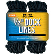 Load image into Gallery viewer, 2 Pack Dock Lines in Black 1/2 Inch
