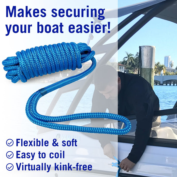 Blue 1/2 Boat Rope 25FT