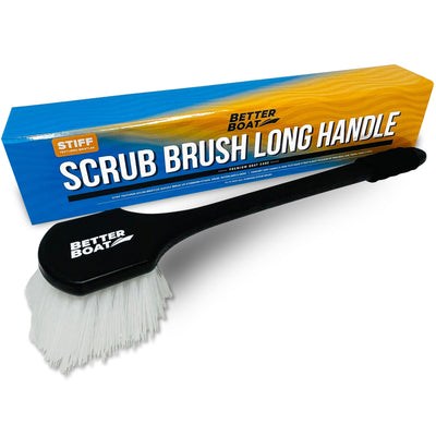 Utility Scrub Brush, 20, White, Nylon, Long Handle, ACS