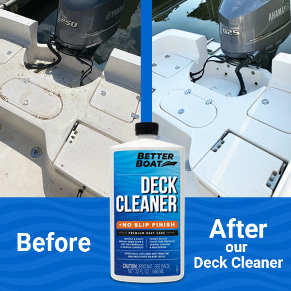 before and after boat deck cleaner