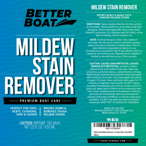 Better Boat Stain And Mildew Remover Label
