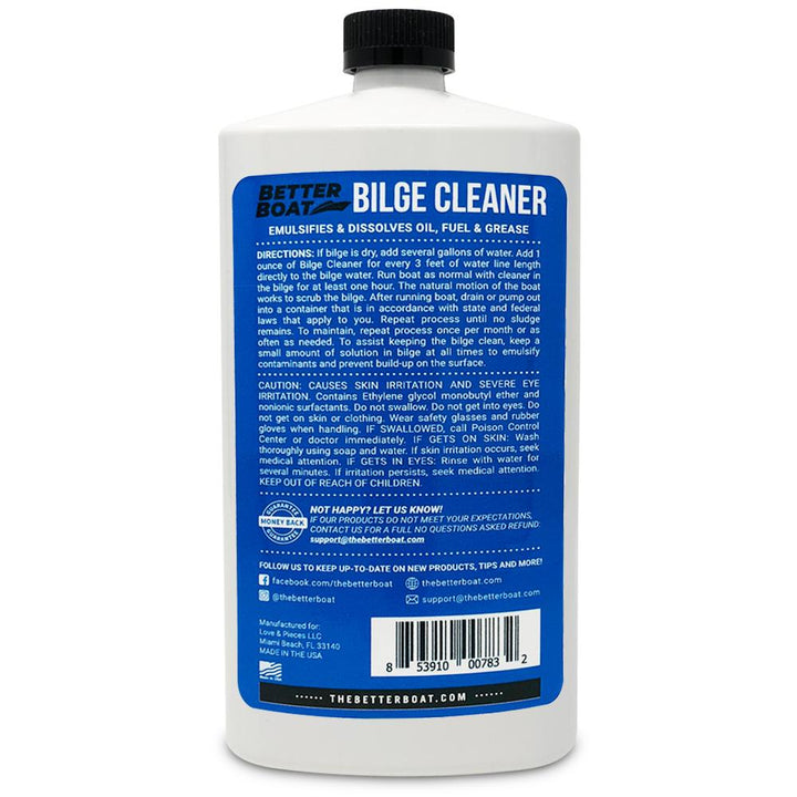 Bilge Cleaner Concentrate Back of Bottle