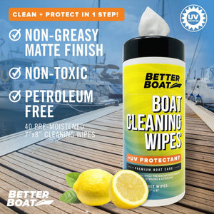 Boat Cleaner Wipes With UV smells like lemon