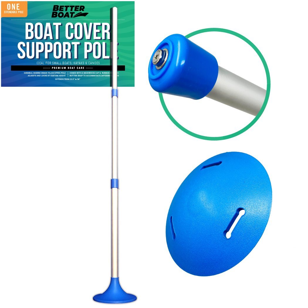 Boat Cover Support Poles 2 Pk Support Systems - Two Adjustable Small to Large Posts Boat Cover Pole for Jon Boat Pontoon Boat Cover Aluminum Boat