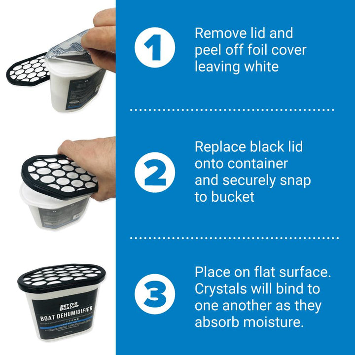 Boat Dehumidifier Container Open Lid and Close Lid