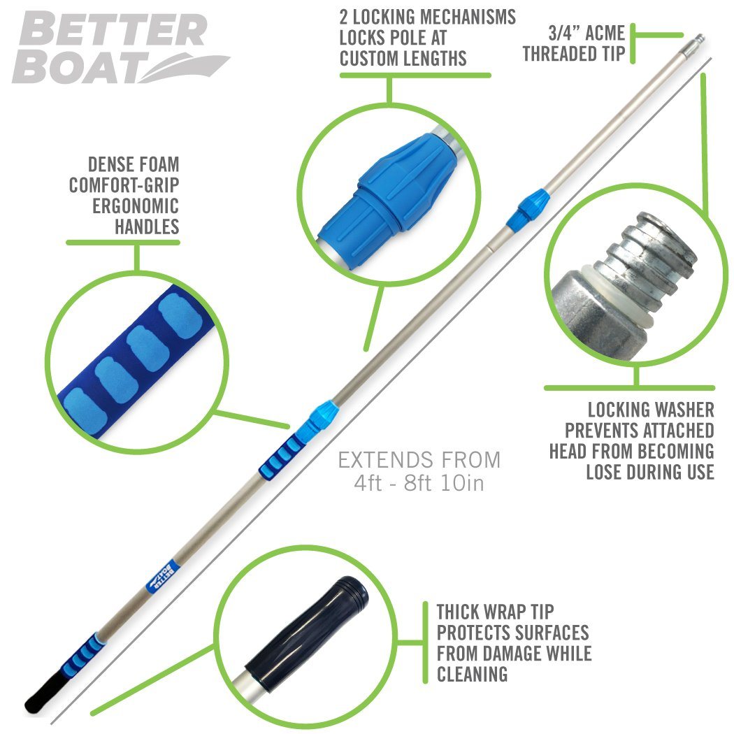 Better Boat Boat Extension Rod for Mop and Brushes ( 3FT, 6FT and 9FT ) shown in boat extension rod for mop and brushes...