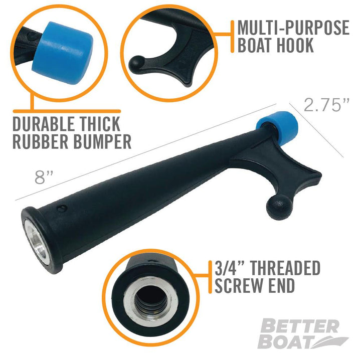 Better Boat Boat Hook with Standard End ( With or Without Pole ) shown in boat hook closeup threaded end