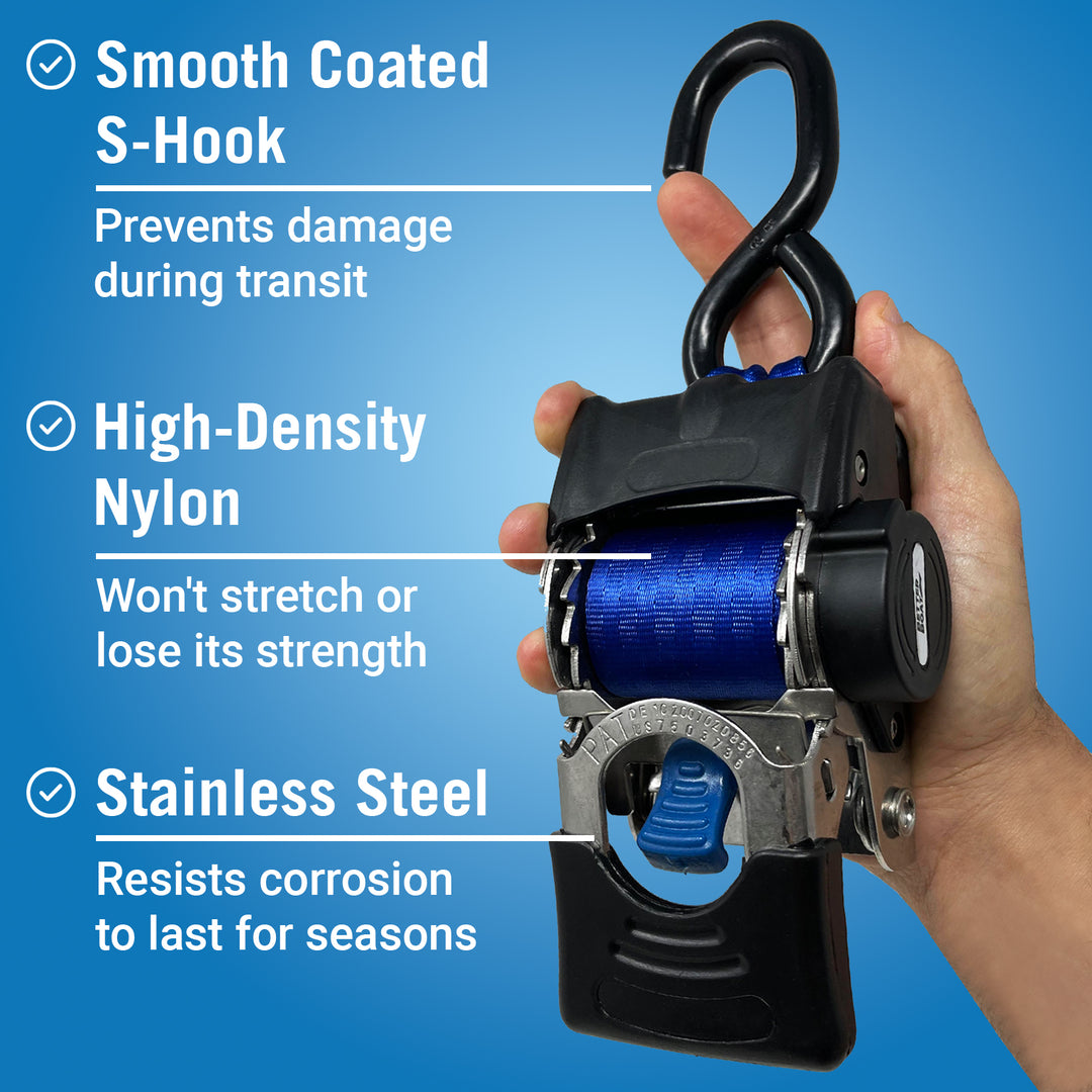 Better Boat Boat Ratchet Straps shown in boat ratchet straps 2 in x 42 in supp1