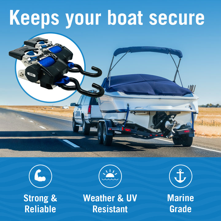 Better Boat Boat Ratchet Straps shown in boat ratchet straps 2 in x 42 in supp2
