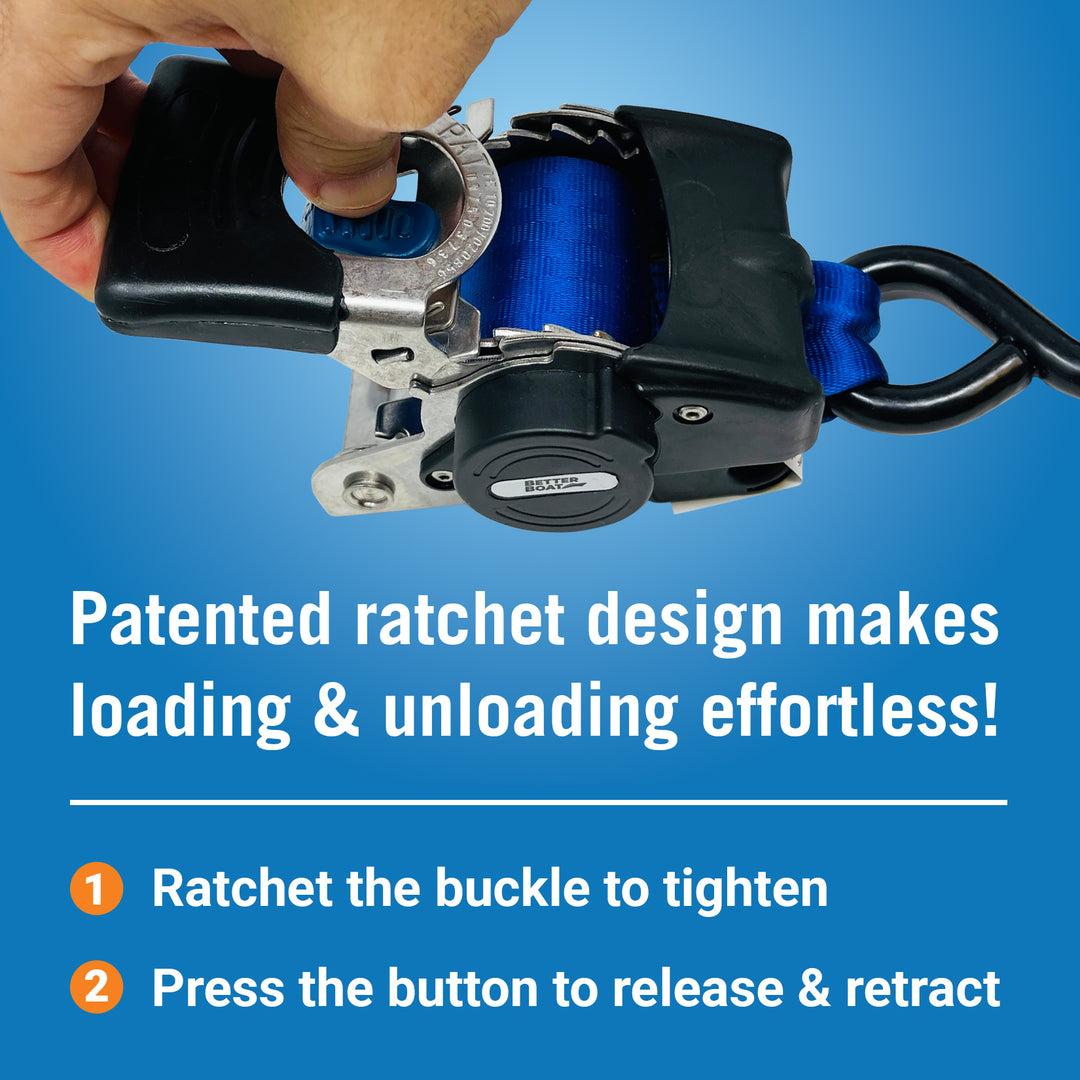Better Boat Boat Ratchet Straps shown in boat ratchet straps 2 in x 42 in supp3