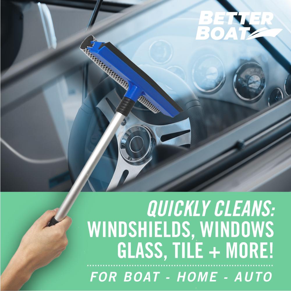 Boat Squeegee And Sponge on Boat Window
