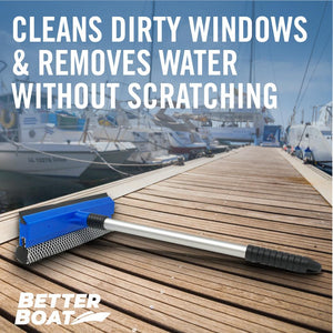 Boat Squeegee And Sponge Cleans Dirty Windows