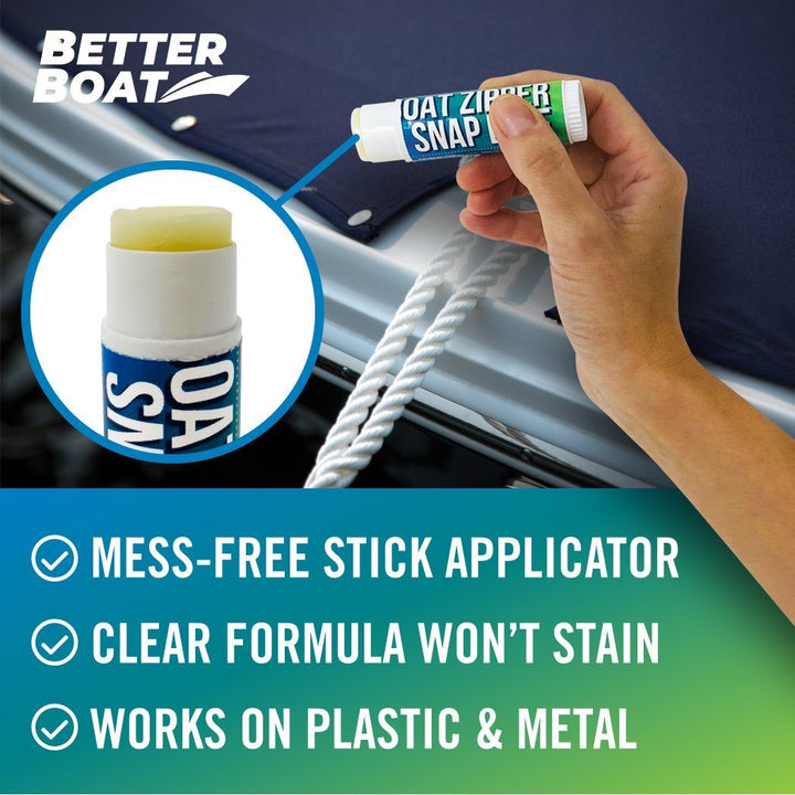 Better Boat Boat Zipper and Snap Lube shown in boat zipper and snap lube 3