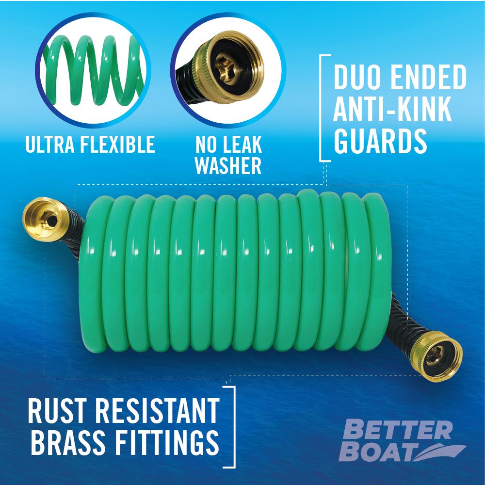 Coil 15FT Boat Hose Brass Ends