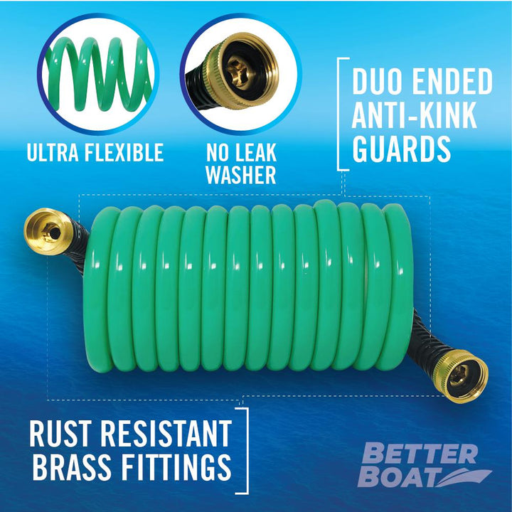Coil 15FT Boat Hose Brass Ends