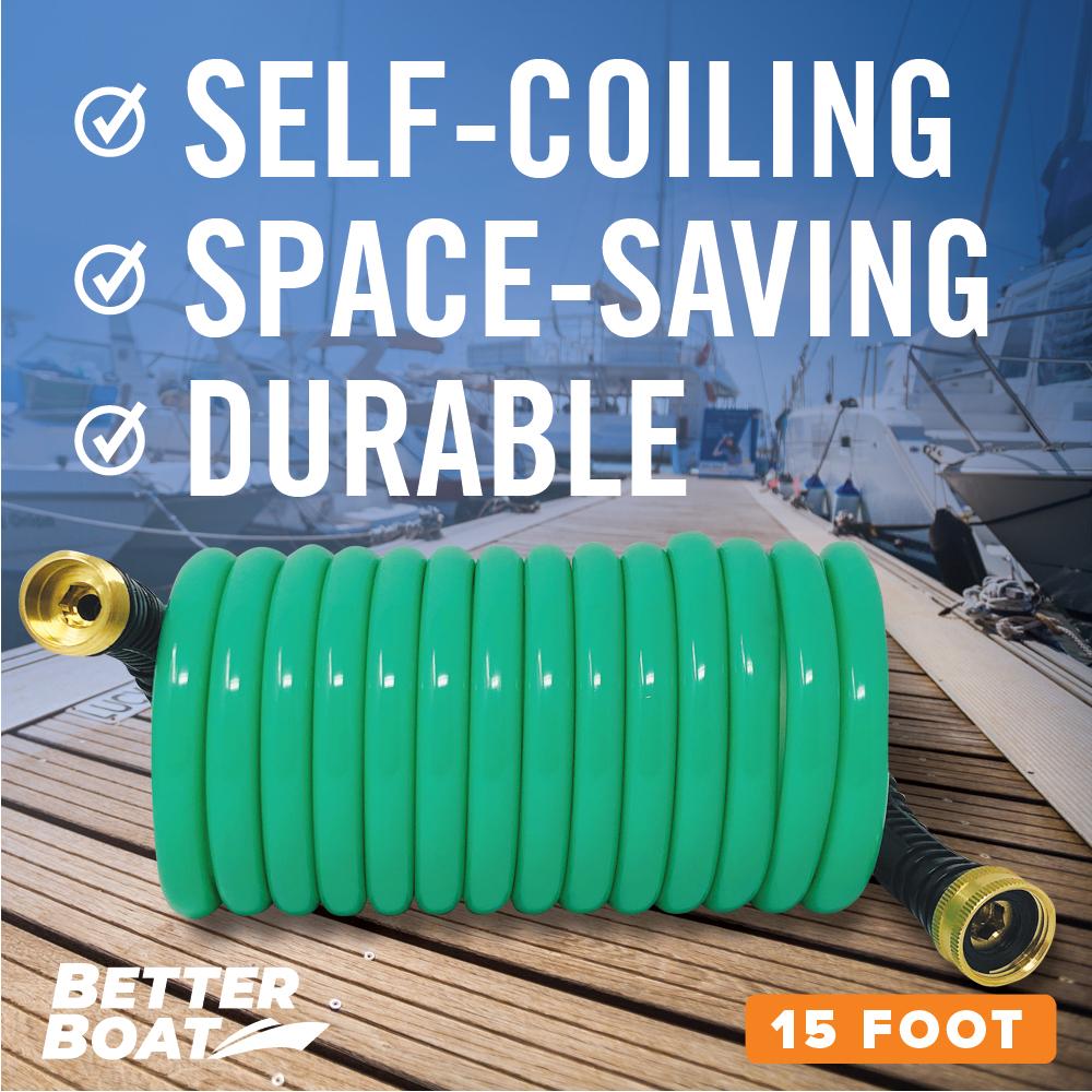 Coil 15FT Boat Hose when extended on deck