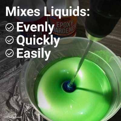 Veltec Helix Paint Mixer, Resin Mixer, Epoxy Mixer and Viscous Liquids with  Drill Attachment for 1 Gallon