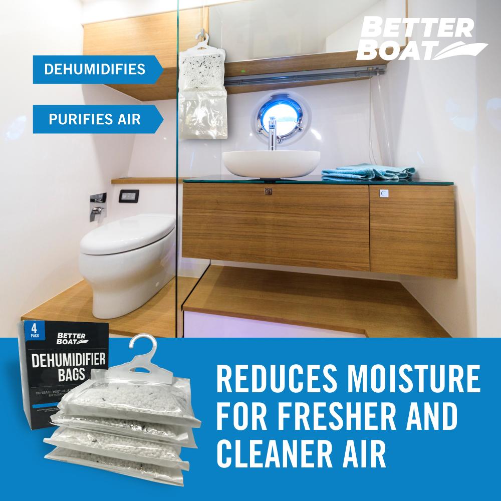 Four Pack Boat Dehumidifier Hanging Bags In Laundry