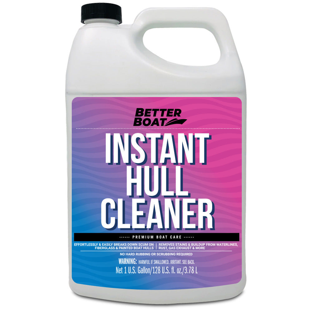 Better Boat Instant Boat Hull Cleaner shown in instant hull cleaner gallon primary