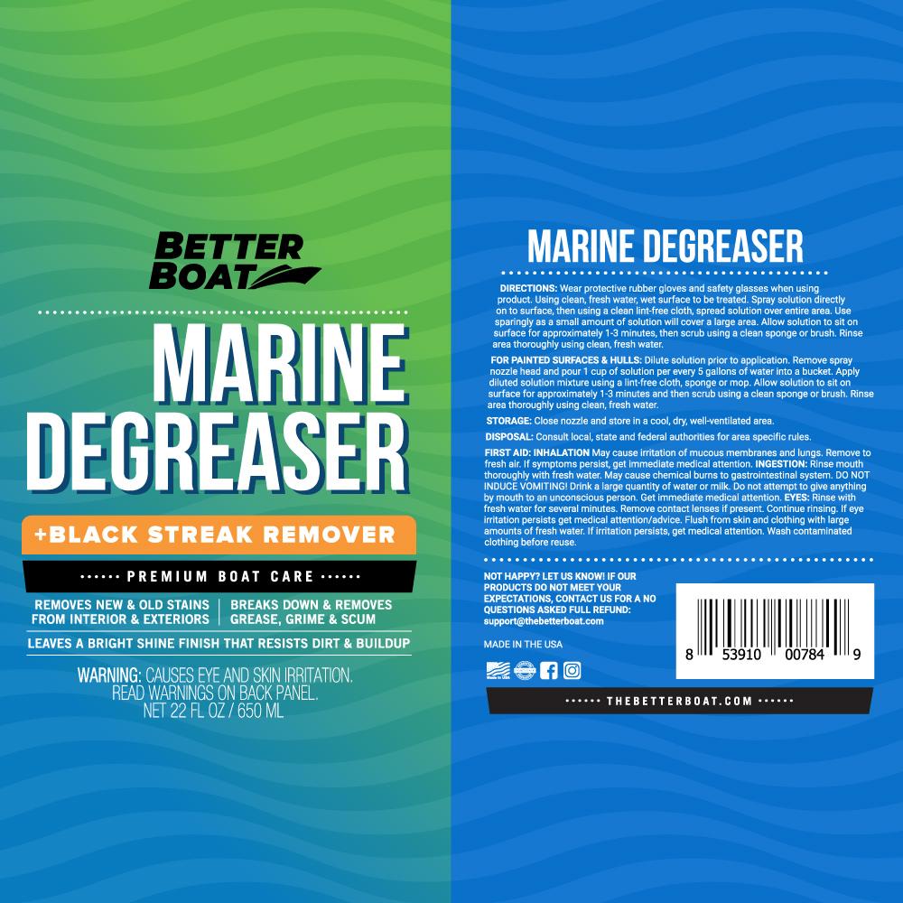Marine Degreaser Black Streak Remover label