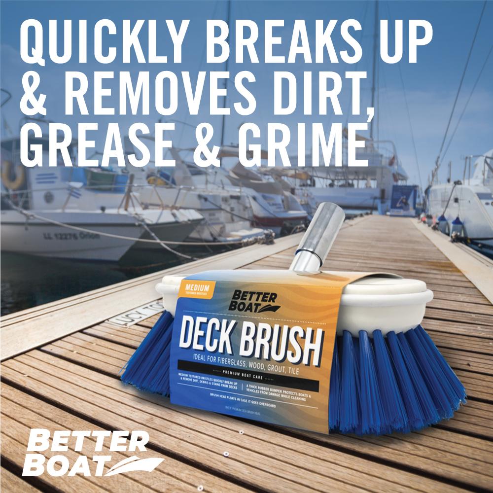 Medium Bristle 8" Boat Brush Head on Dock