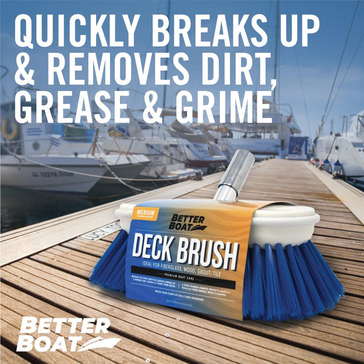Medium Bristle 8" Boat Brush Head on Dock