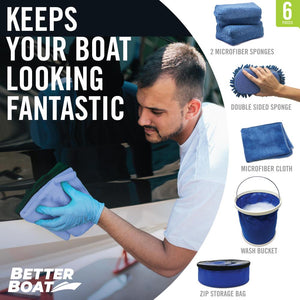 Microfiber Sponge Set Guy Washing Boat with Sponges and Cloth